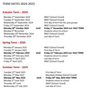 Term Dates - Rainford High School